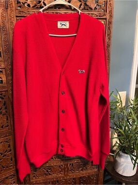Vintage JCPenney fox logo Red Cardigan